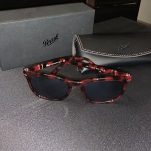 Persol Red Tortoise Frame/Blue Lens sunglasses